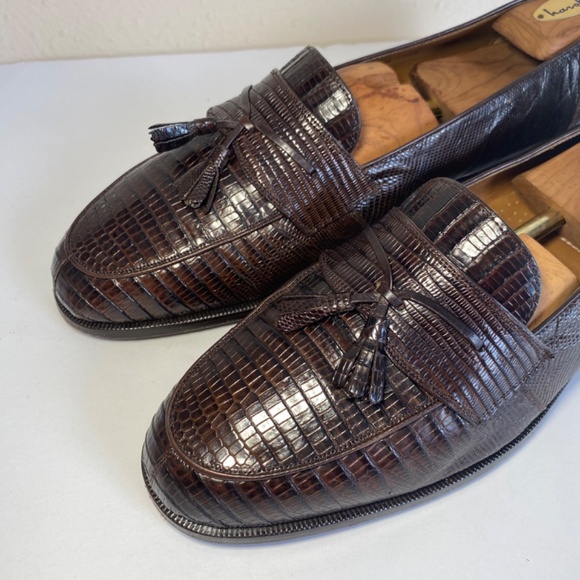 Mezlan Platinum Lizard Skin Tassel Men\'s Loafers main image 13